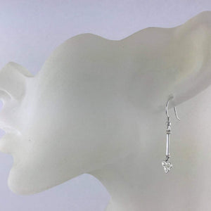 Sterling Silver 925 Solid Dash Earrings with trefoil