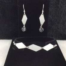 Load image into Gallery viewer, Sterling Silver 925 Geometric Quartz/Tourmaline Earrings
