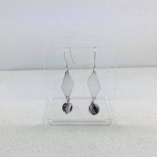 Load image into Gallery viewer, Sterling Silver 925 Geometric Quartz/Tourmaline Earrings
