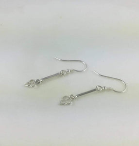 Sterling Silver 925 Solid Dash Earrings with trefoil