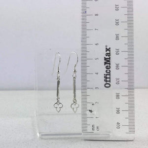 Sterling Silver 925 Solid Dash Earrings with trefoil