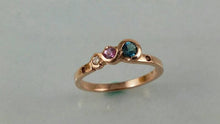 Load image into Gallery viewer, The Candy Wave Ring, 9ct Rose Gold Ring, London Blue Topaz, Pink Sapphire,Diamond and Ruby 2
