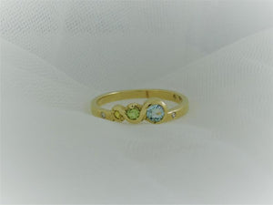 The Citrus Wave Ring, 9ctYellow Gold Ring, Topaz, Peridot, Yellow Sapphire and Diamonds 2