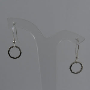 Minimalist Sterling Silver Octagon dangle Earrings, 925