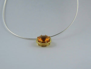 Don't Stop Me Now!, Orange Citrine, 18ct Yellow Gold, Pendant, Octagon