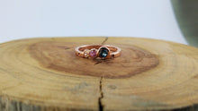 Load image into Gallery viewer, The Candy Wave Ring, 9ct Rose Gold Ring, London Blue Topaz, Pink Sapphire,Diamond and Ruby 4
