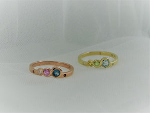 The Candy Wave Ring, 9ct Rose Gold Ring, London Blue Topaz, Pink Sapphire,Diamond and Ruby xx