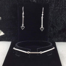 Load image into Gallery viewer, Sterling Silver 925 Solid Long Link Bracelet and long link earring set
