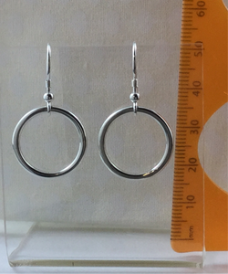 Solid Circle Earrings 925 Sterling Silver