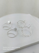 Load image into Gallery viewer, Large Brushed Finished Sterling Silver Circle Earrings, 925
