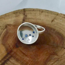 Load image into Gallery viewer, Sapphire Sky, Australian and Ceylon Sapphires, 925 Sterling Silver, Dome Ring 1
