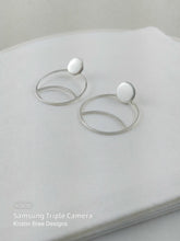 Load image into Gallery viewer, Large Brushed Finished Sterling Silver Circle Earrings, 925
