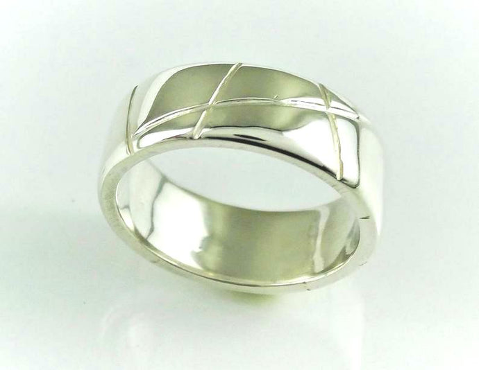 Many Roads, Wide, solid 925 Silver Ring, Contemporary, Minimalist 1