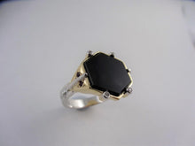 Load image into Gallery viewer, Octagon Elegance, Gold, Diamond, Ruby, Onyx, Ring
