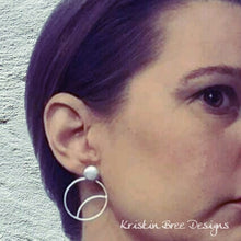 Load image into Gallery viewer, Large Brushed Finished Sterling Silver Circle Earrings, 925
